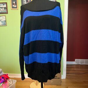 Lane Bryant Blue and Black Long Sleeve Sweater with Sparkle 22/24
